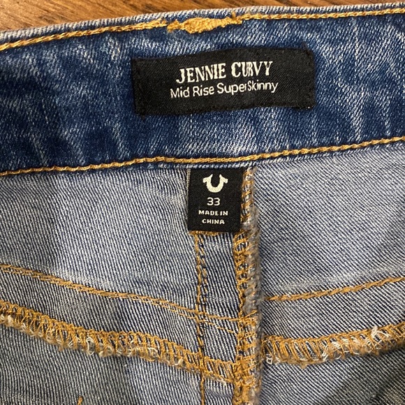 NWT True Religion Jennie Curvy Mid Rise Skinny Jeans, 33 - Picture 8 of 9